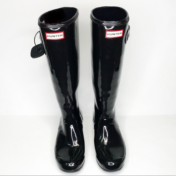 Hunter Shoes - Hunter boots original tall black gloss size 8
